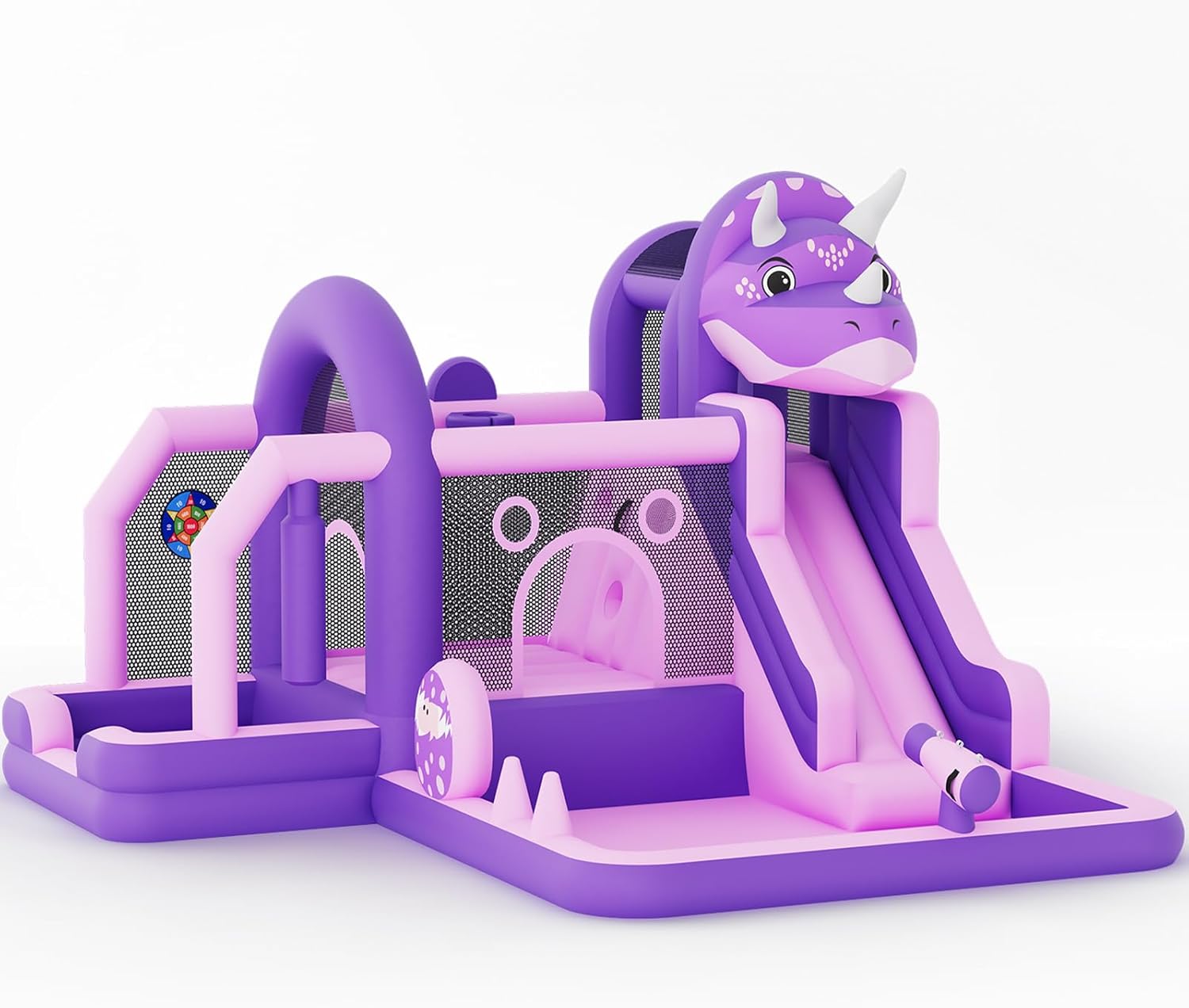 Kids Outdoor Jumping Castle - Inflatable Dinosaur Jumping Castle with Slide