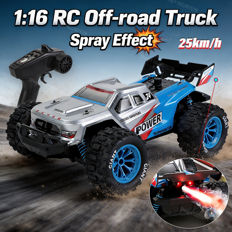 Kids Outdoor Dirt Toys - 1:16 Spray RC Cars Remote Control