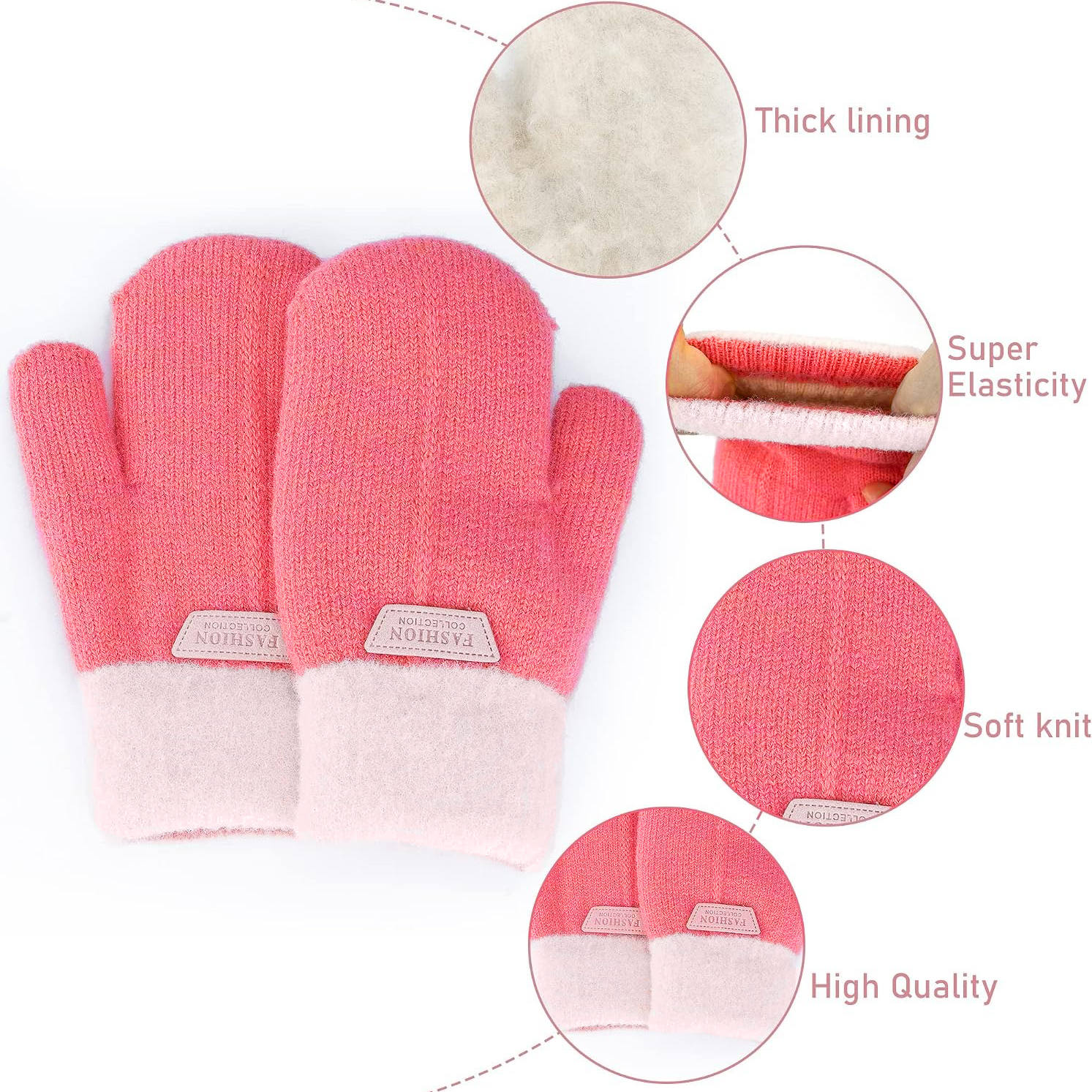 Warm Fleece Lined Kids Knit Mi - Kids Outdoor Gloves review and price