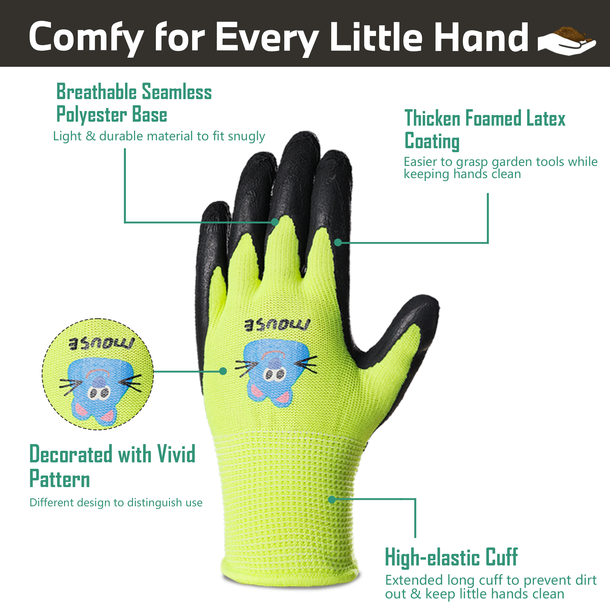 4 Pairs Kids' Gloves Latex Glo - Kids Outdoor Gloves review and price