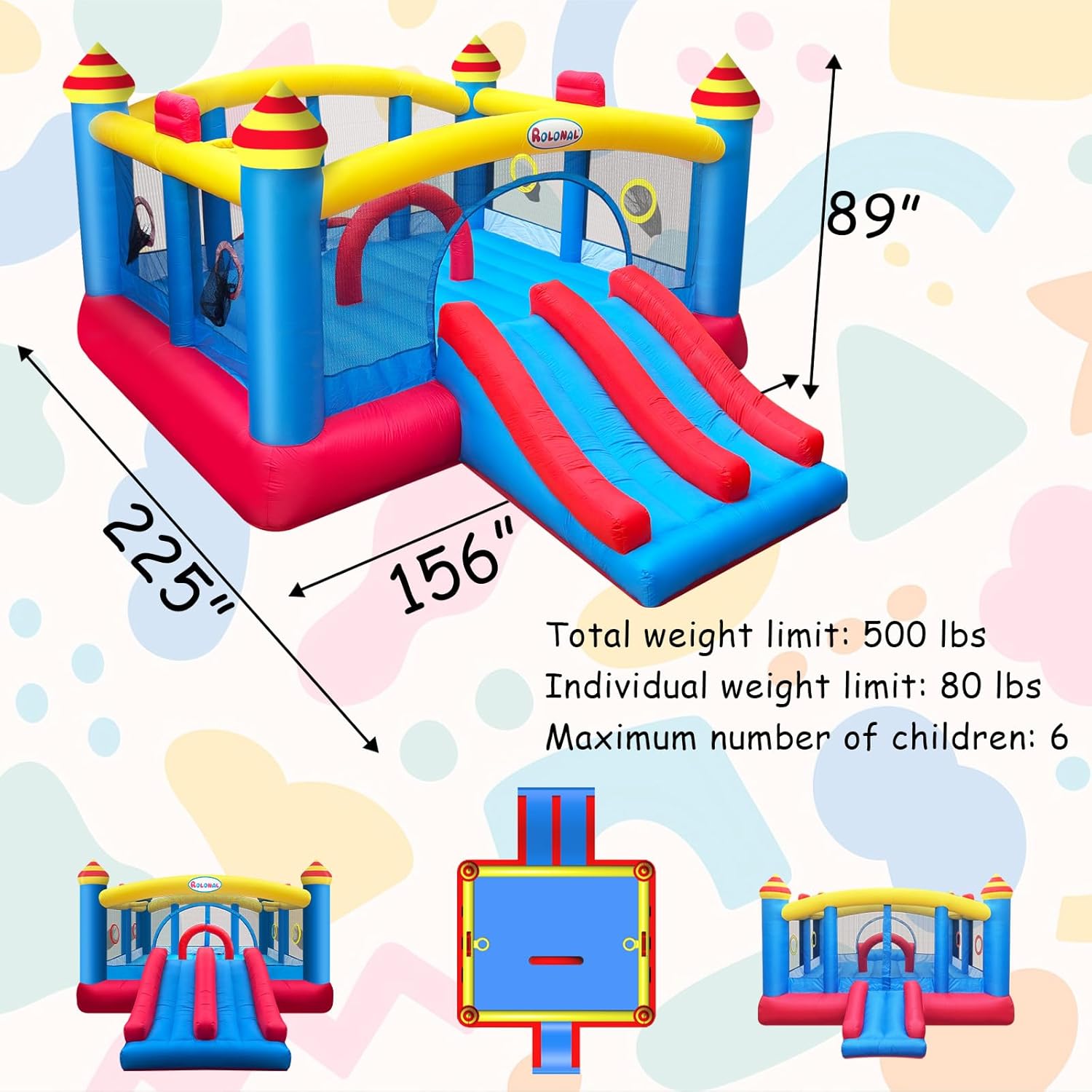 18.7x13 Ft Inflatable Bouncy C - Kids Outdoor Jumping Castle review and price