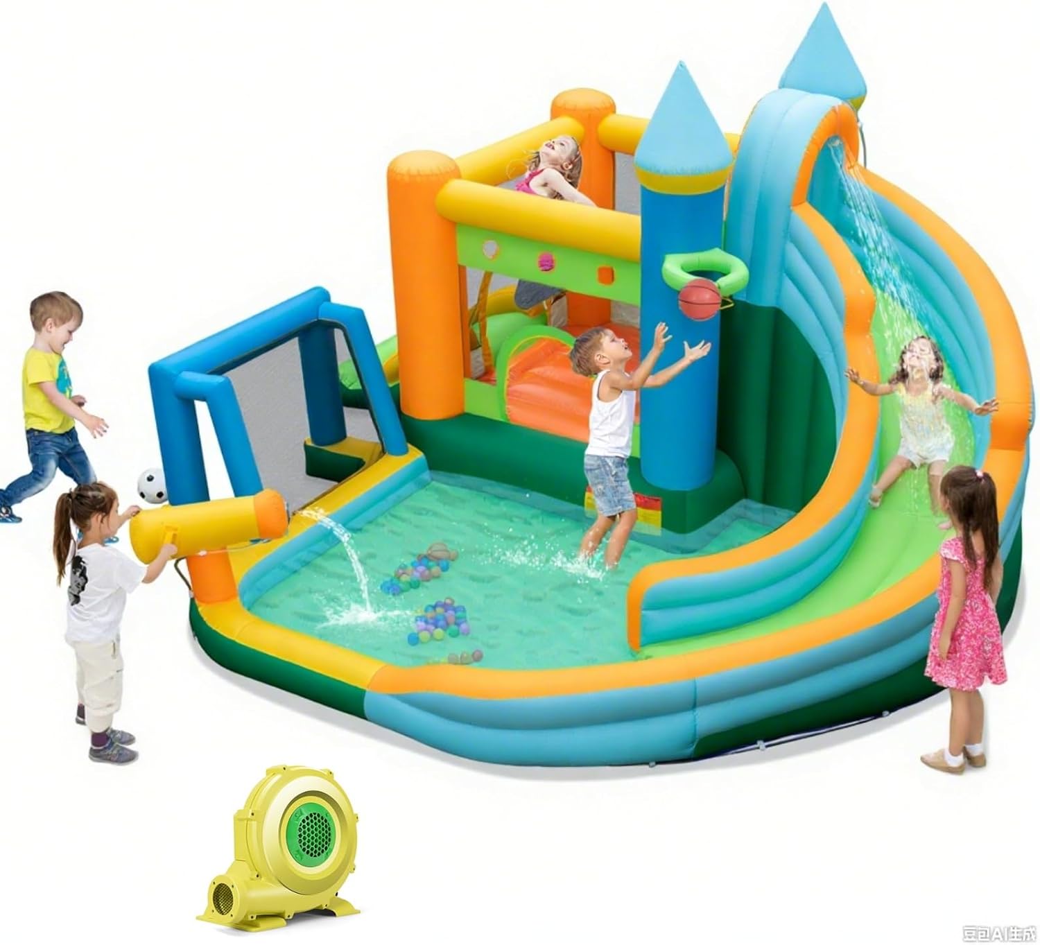 9-in-1 Inflatable Water Slide  - Kids Outdoor Jumping review and price