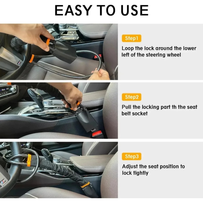 Car Steering Wheel Lock with S - Swing Seat Belt review and price