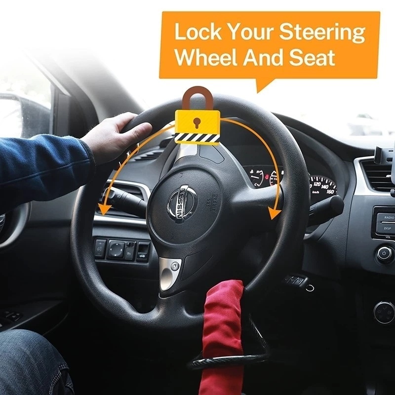 Car Steering Wheel Lock with S - Swing Seat Belt review and price