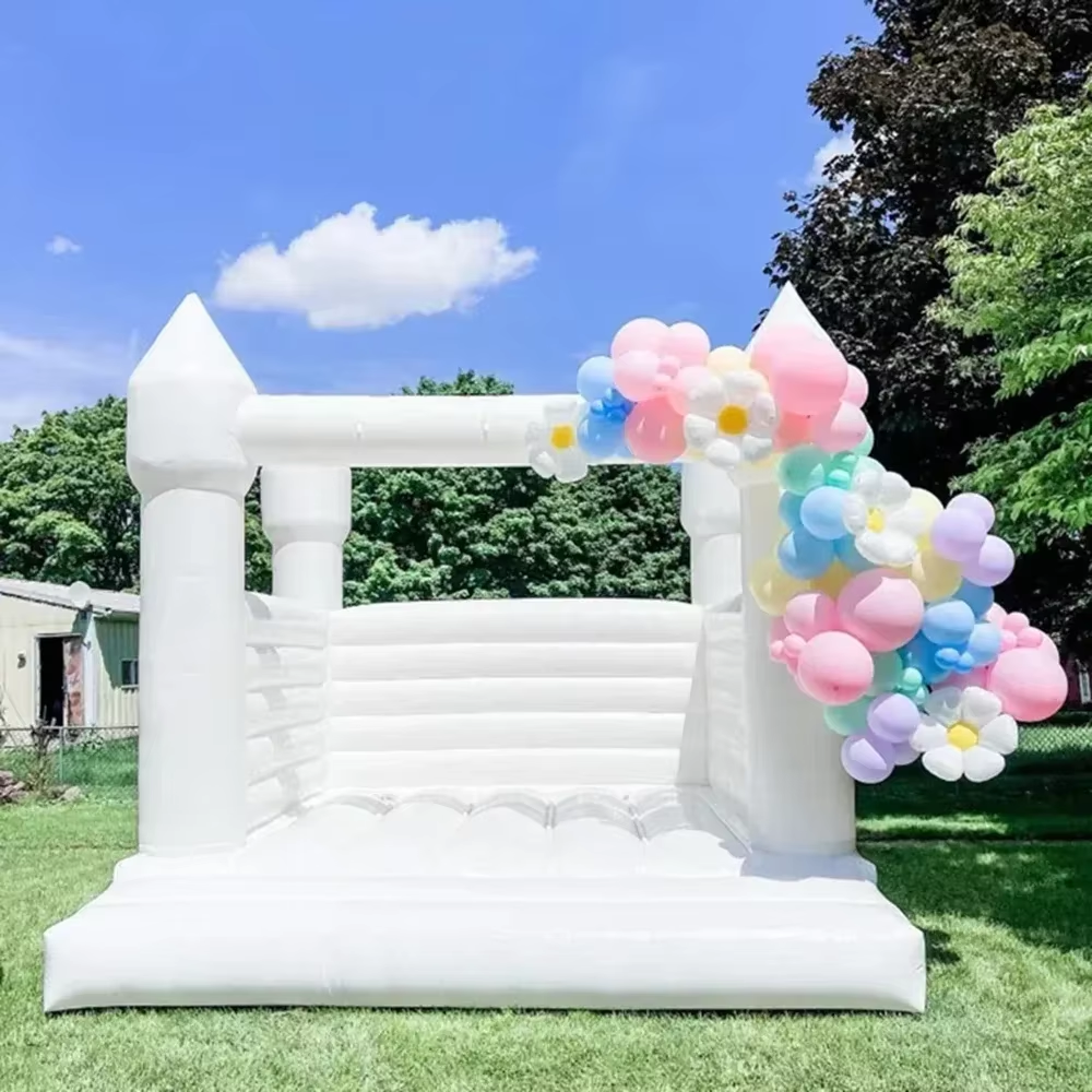 White Inflatable Bounce House  - Kids Outdoor Jumping Castle review and price