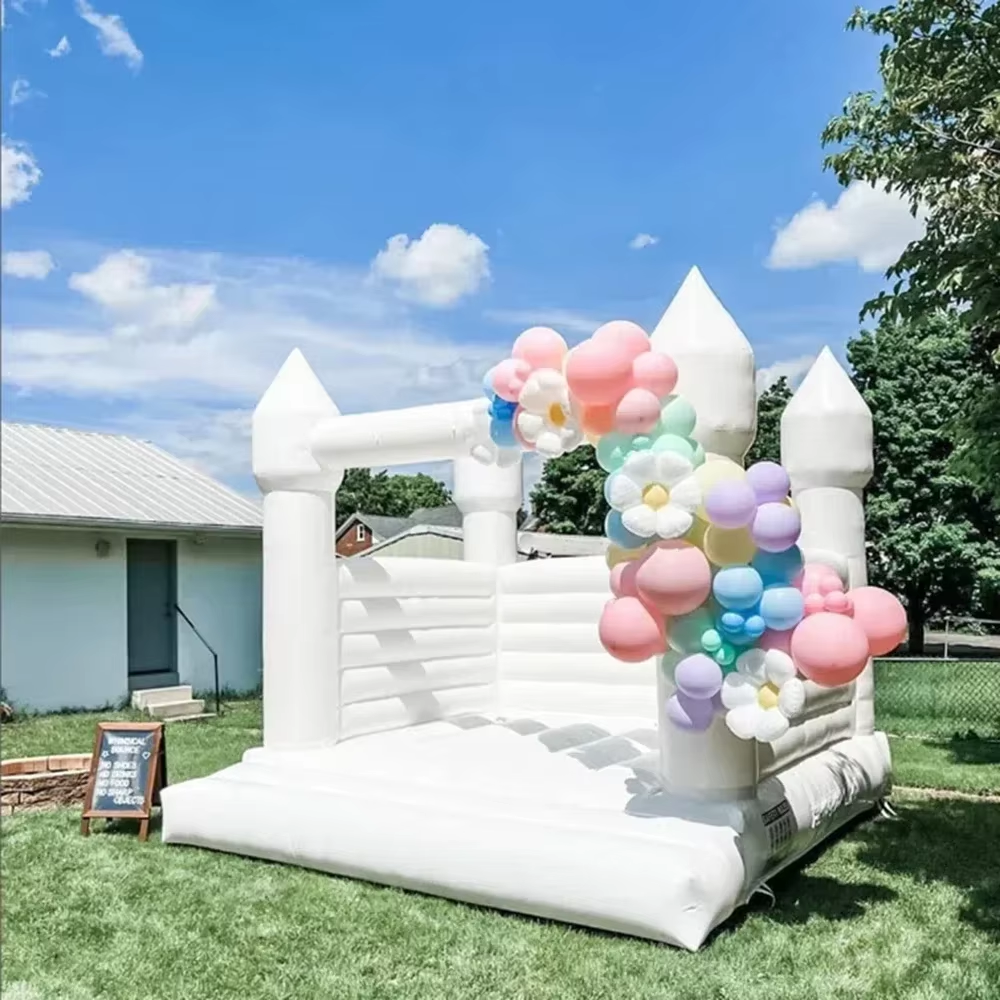 White Inflatable Bounce House  - Kids Outdoor Jumping Castle review and price