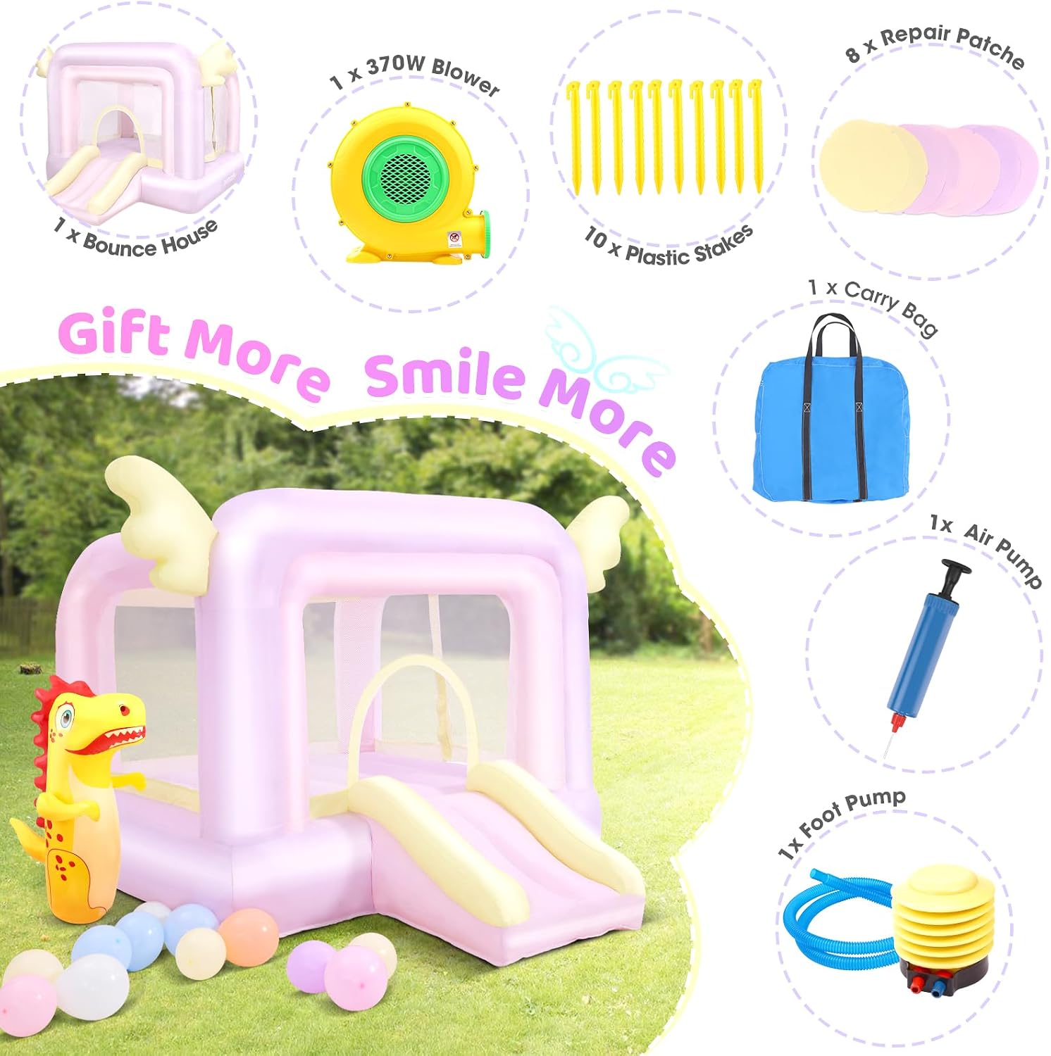 Inflatable Bouncy Castle with  - Kids Outdoor Jumping review and price