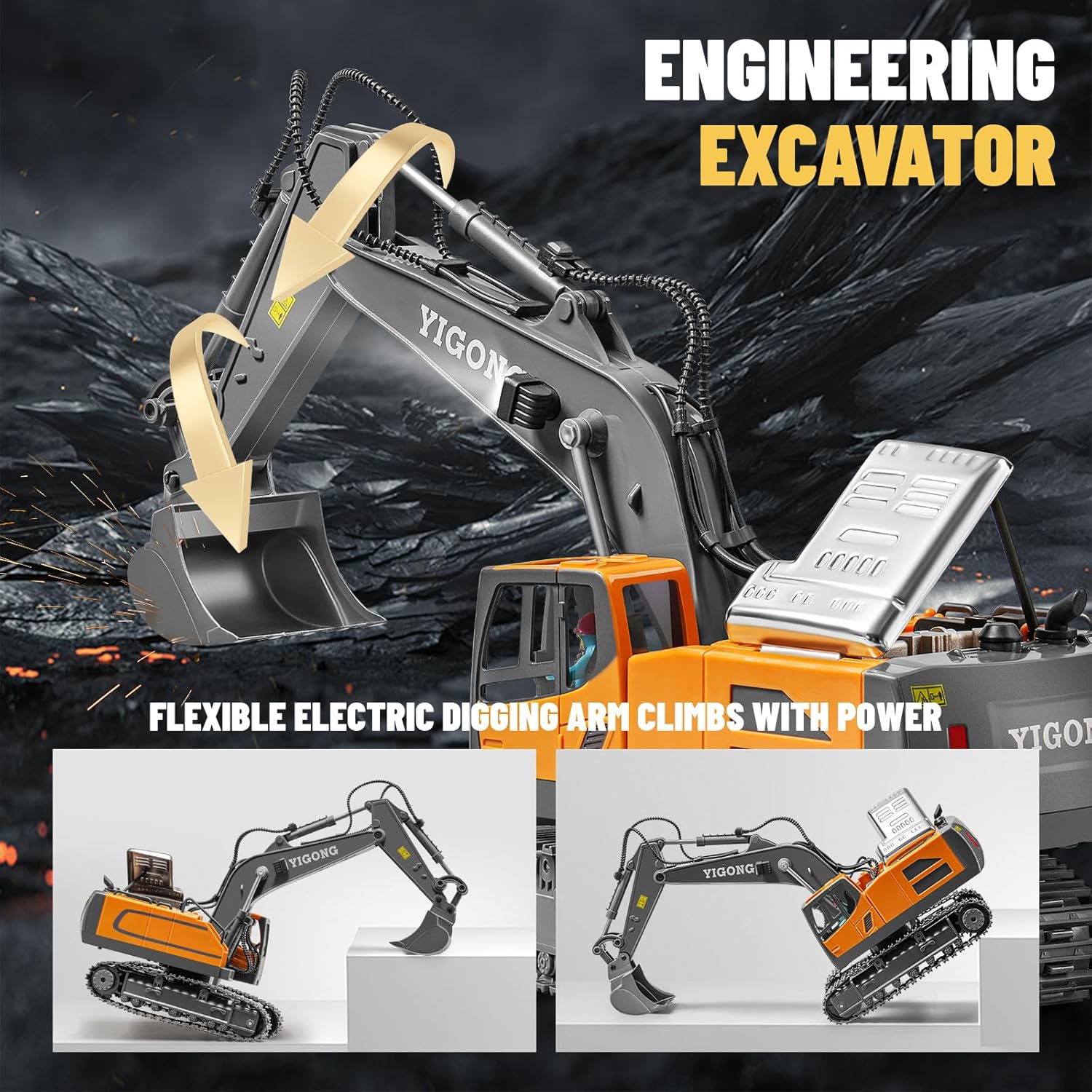 11 Channel RC Excavator Toy Wi - Kids Outdoor Dirt Toys review and price
