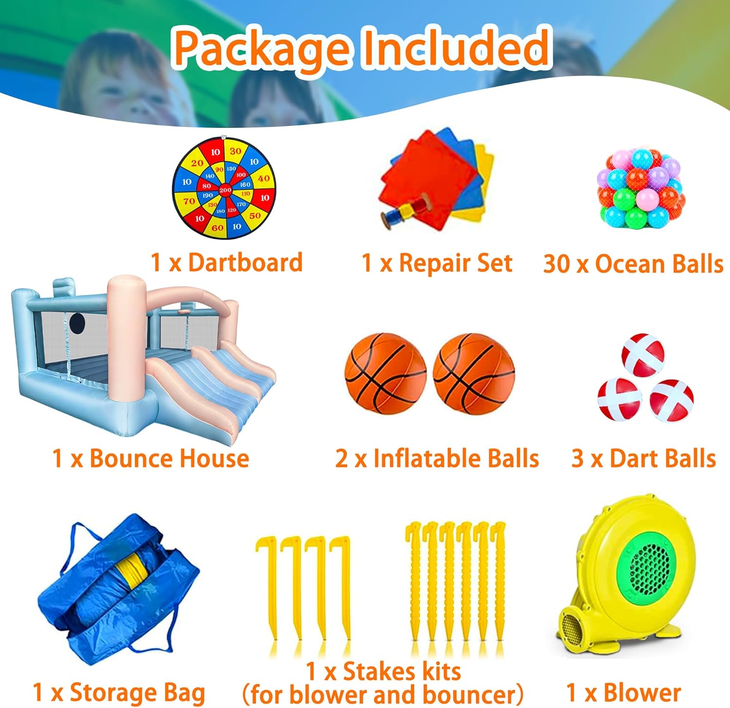 Large 8-in-1 Inflatable Bounce - Kids Outdoor Jumping Castle review and price