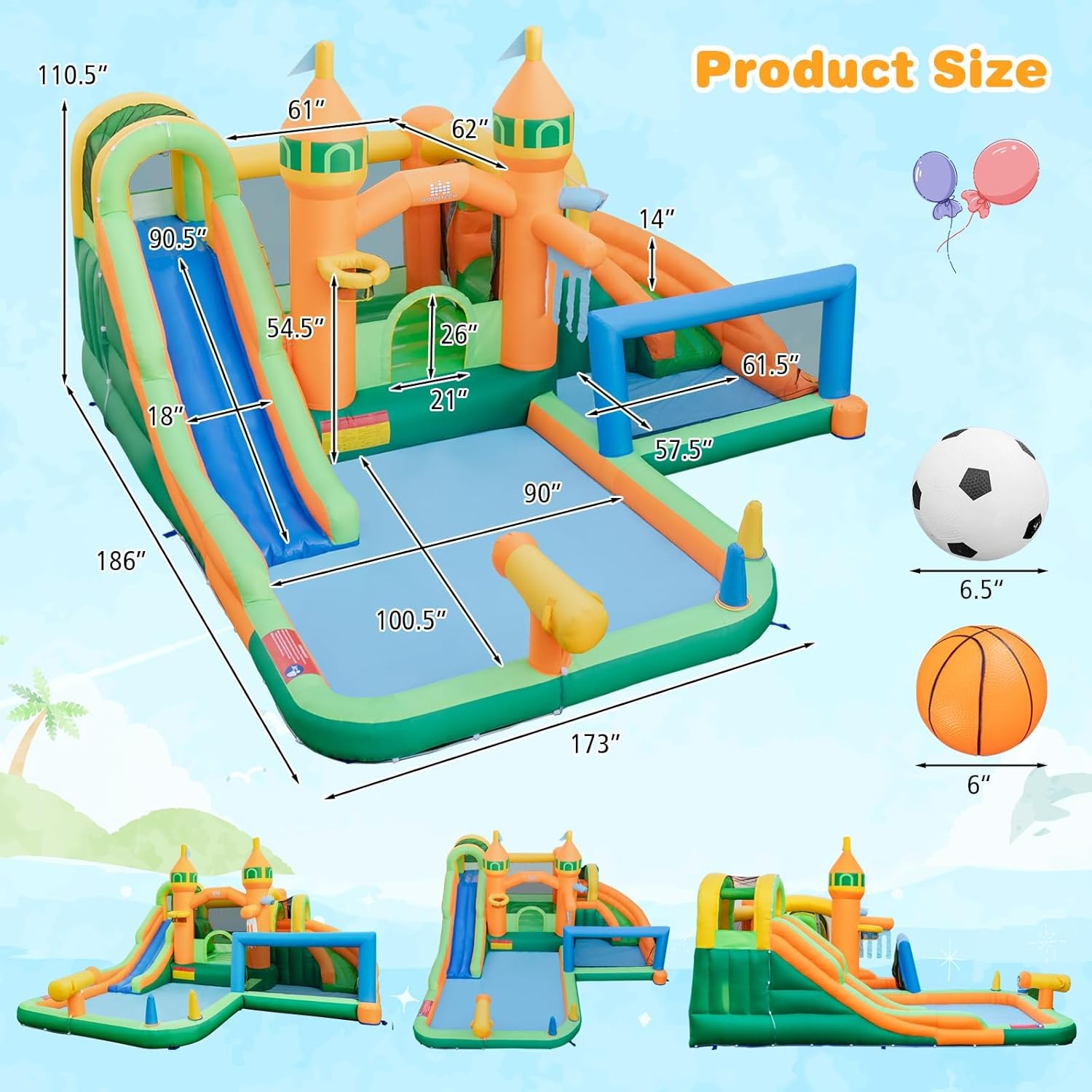 9-in-1 Inflatable Water Park B - Kids Outdoor Jumping review and price