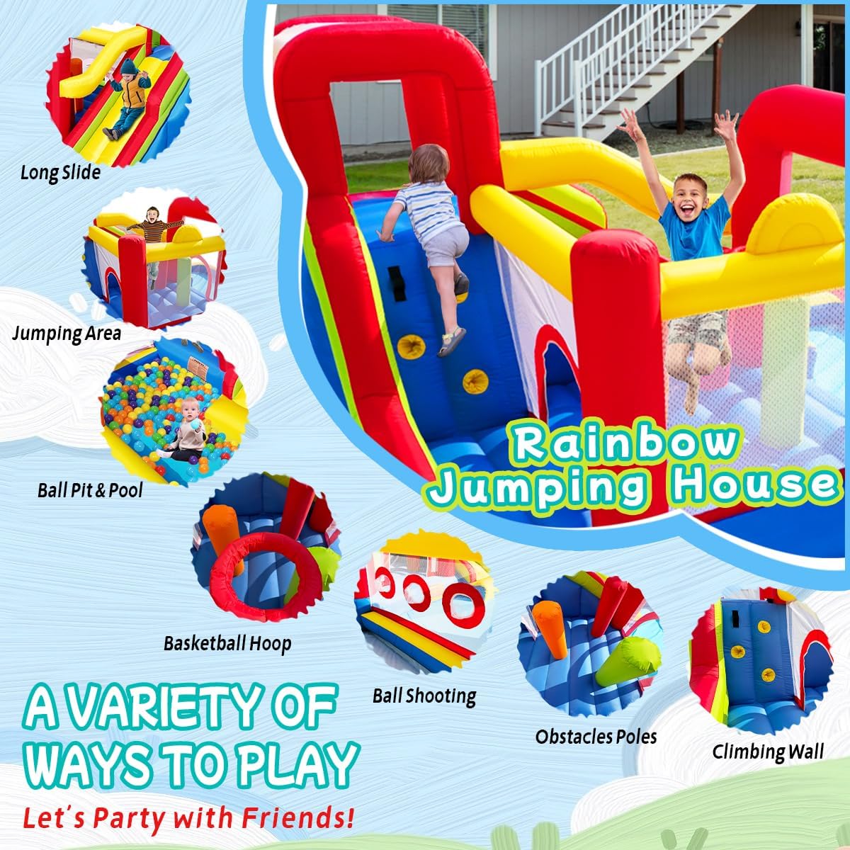 Inflatable Bounce Castle for K - Kids Outdoor Jumping Castle review and price