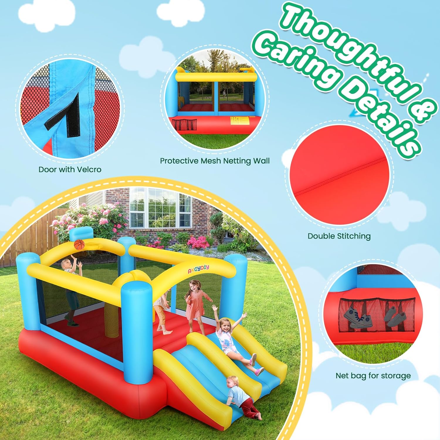 Kids Inflatable Bouncy Castle  - Kids Outdoor Jumping review and price
